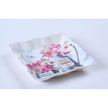 pattern wave square serving tray