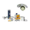 Easy open end metal can lid making machines line