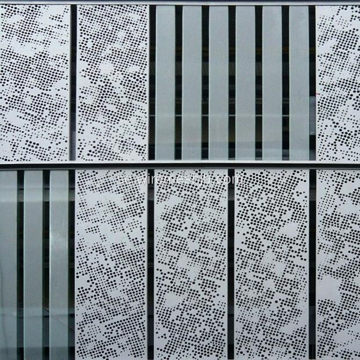 Square-perforerad metallplåt för byggnadsfasader
