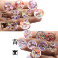 Kawaii mignon lâche résine ronde claire formes assorties paillettes à l&#39;intérieur de belles charmes de résine de vente chaude creuse 100 pièces décors bon marché