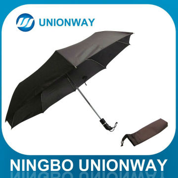 cheap 3 fold auto open close umbrella-black