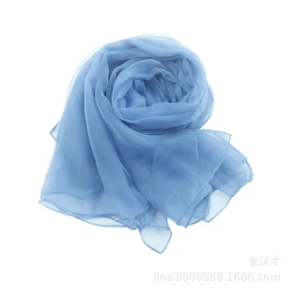 Luxury Custom Korean Long Chiffon Shawl Muslim Hijab Silk Scarf