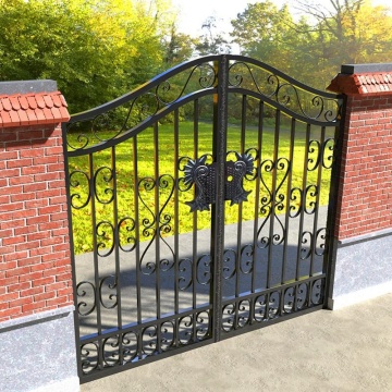 Best Selling High Quality Black Powder Coated Wrought Iron Gates and Steel Fence Designs