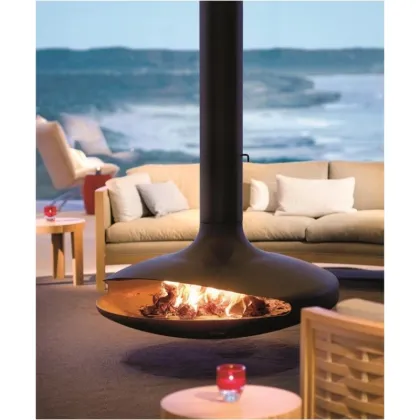French Style Wood Fireplace Mantel Cheminee Inno Living Flame Imitating Fireplace
