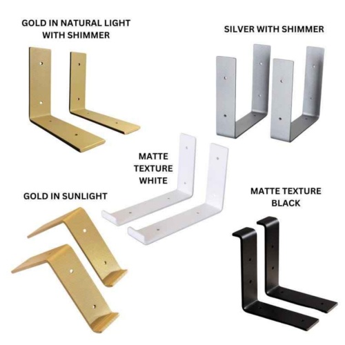 Gold Heavy-Duty L-Shelf Brackets 15cm