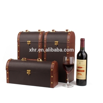New hot product wine box with leather