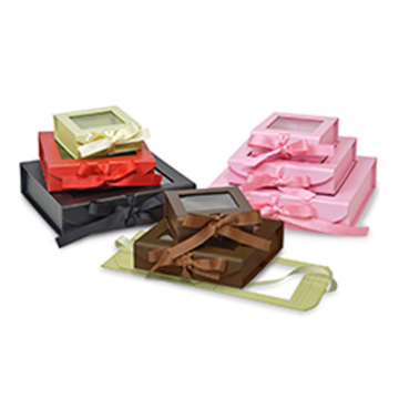 Cheap foldable flat cardboard gift box with window
