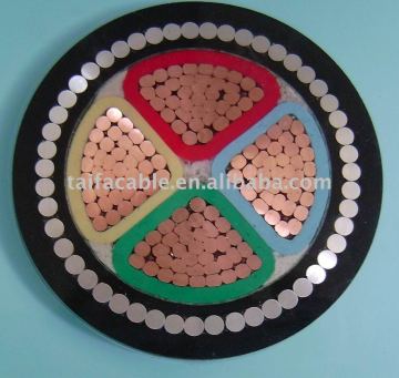 0.6/1KV Four core XLPE insulated Steel wire armoured power cable