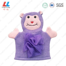 Purple animal children bath gloves shower