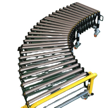 Adjustable Height Extendable Roller Conveyor with Motors for Truck Containers