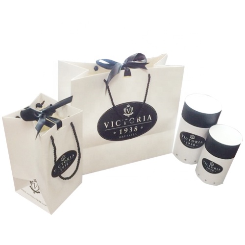 Black paper packaging for cosmetics set with tray