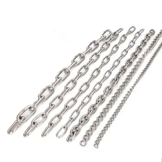 Wholesale Customized Stainless Steel Long Round Link Chain DIN763