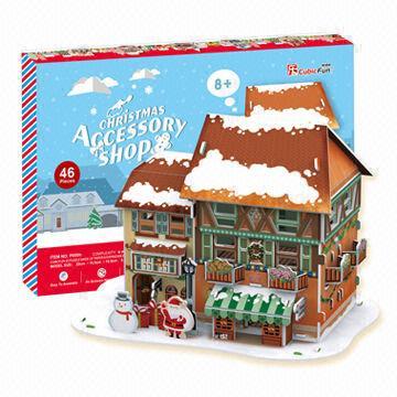 Christmas House Puzzles with EN71 Mark, Eco-friendly