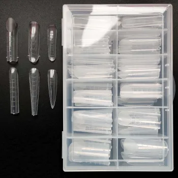 120pcs/Box New Design Buffered Nail Mold Long Frosted Square Forms Nail Extension Tool