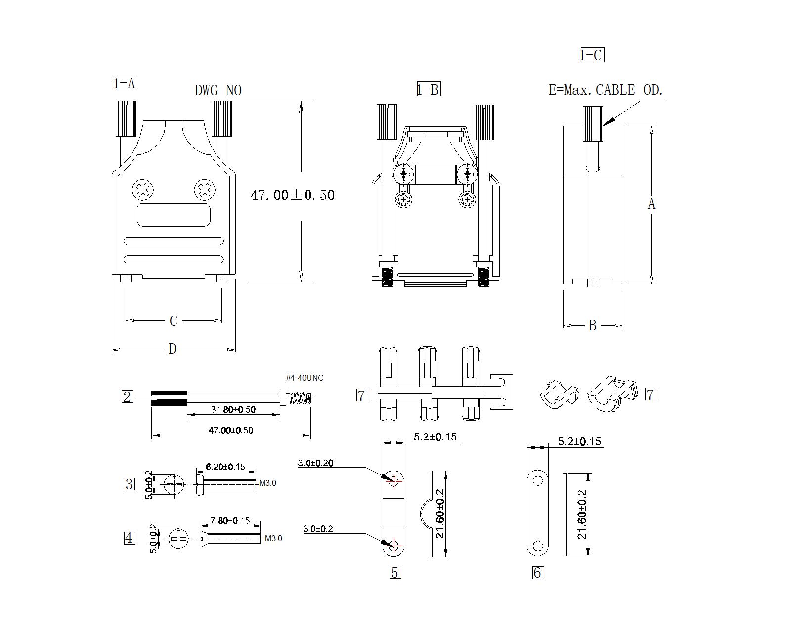 D-SUB METAL HOODS With SHORT SCREW