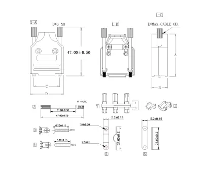 D-SUB METAL HOODS With SHORT SCREW