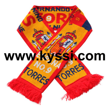 Knitted Jacquard Football Scarf--Spain Torres