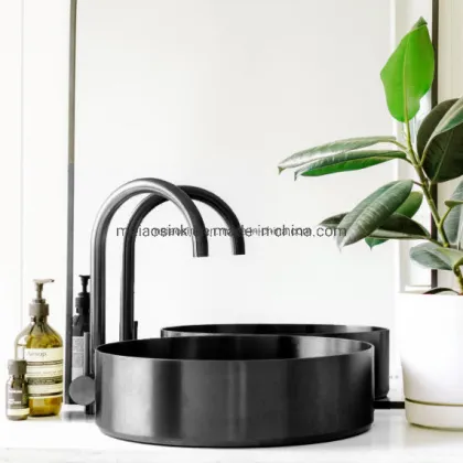 Handmade Black Round Bathroom Wash Basin