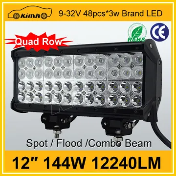 High Power Offroad for SUV waterproof CE certificate 12inch led flood light bar 144w