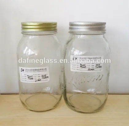transparent glass ball mason jars kitchen storage glass jar 32oz
