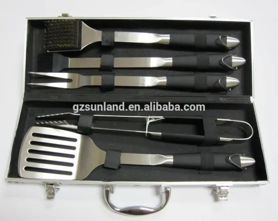 Professional-Grade Stainless-Steel 3-Piece Barbeque Tool Set BBQ Grilling Tools