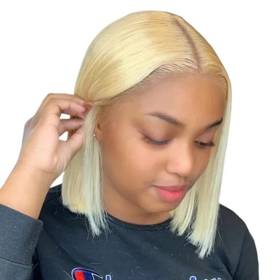 Cheap Honey Blonde 613 Colored Short Glueless Full Hd Lace Bob Wig Human Hair Lace Front Closure Human Hair Wig For Black Women
