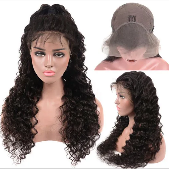 Hot Glueless Full Lace Wigs Water Wave 100%  Brazilian Virgin Human Hair For Black Women