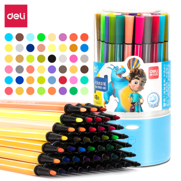 Deli 7060-48 48pcs/Barrel Blue Children's Water Color Pen Art Painting Graffiti Pen Set (36 Barrel, 1728 Pcs per Carton)