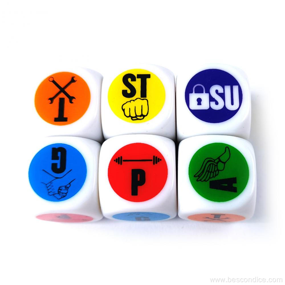 Custom Design Plastic Acrylic Dice Logo Printing Dice