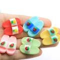 Schleim Charms Perlen Süße Baby Slipper Harz Cabochon Kawaii Flatback Obst Telefon Fall DIY Craft Girls Scrapbooking Schmuck Dekor