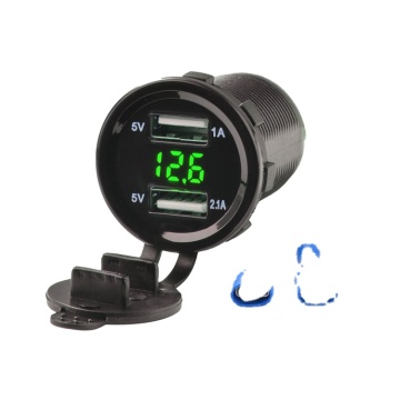 Auto Universal Motorcycle Dual Speed Meter Car USB Charger Socket 2 Port 3.1A Dual USB Charger