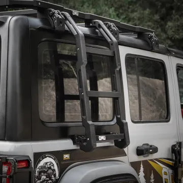 OMU Genesis Rear Window Side Ladder for Jeep Wrangler JL 4x4 Offroad Aluminum Roof Ladder