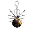 Yellow Tiger Eye Stone 16MM Ball Antique Silver Spider Pendant (47x40mm) Necklace 45cm Black Cord