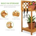 Lattice Back Natural Outdoor Furniture Garden Potting Bench