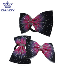 Προσαρμοσμένο σχέδιο Rhinestones Christmas Girls Cheer hair bow