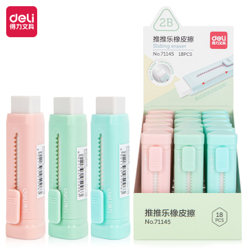 Deli Kualitas Tinggi 71445 TPR TPR Advanced Replaceable Core Push Type Eraser Untuk Koreksi Kesalahan