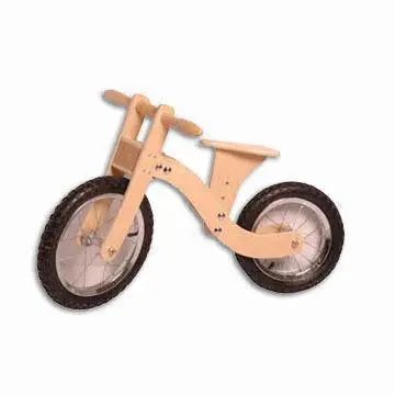 Baby Bike, Made of Solid Wood, Rubber Tire and Adjustable Seat