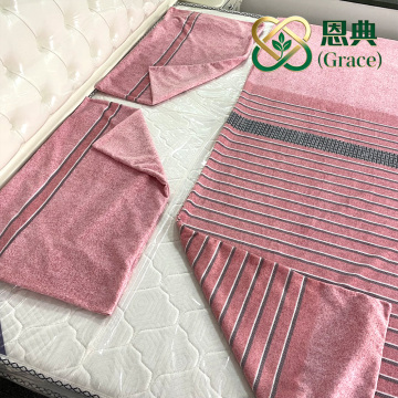 Conjunto de cama listrado rosa