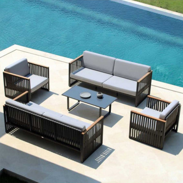 High Quality Customized Luxury Aluminum Frame Sectional Patio Sofa Set