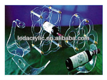 Simple Perspex Chemical Resistance 3 Bottle Acrylic Wine Holder Rack For Restaurant
