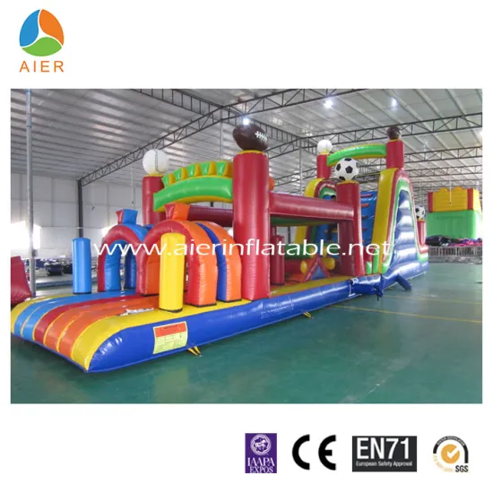 hot sale giant soccer inflatable obstacle course, castles inflatables