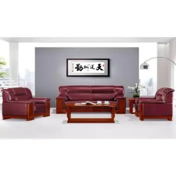 office furniture leather and PU with hardware and wooden office sofa