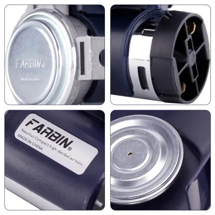 12V Compact Car Horn 130dB Air Motor Snail Train Electronic with Relay Harness Button
