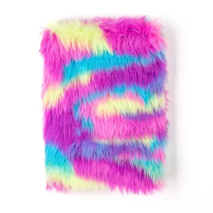 Jinghao Brand Fashion Stripe Rainbow Color Plush Notebook
