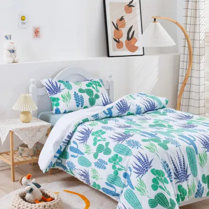 Children's cartoon unicorn quilt three-piece set
