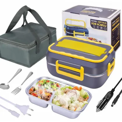 3 Compartments Stainless Steel Electric Heating Lunch Box