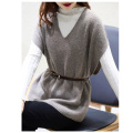 Casual sleeveless folded wear all wool knit waistcoat