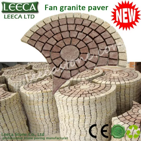 Fan pattern red porphyry paving stone