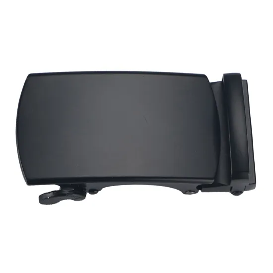 Metal Automatic Lock Ratchet Buckle Black Leather Belt Buckle 4cm Width