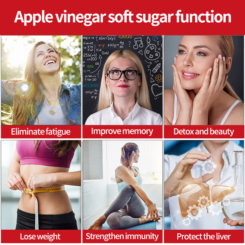 OEM/ODM Vegan Apple Flavor Slimming Beet Root Extract Weight Loss Apple Cider Vinegar Gummies